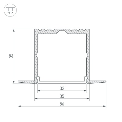 Профиль ARH-POWER-F-W35-2000 ANOD (Arlight, Алюминий) 016139 