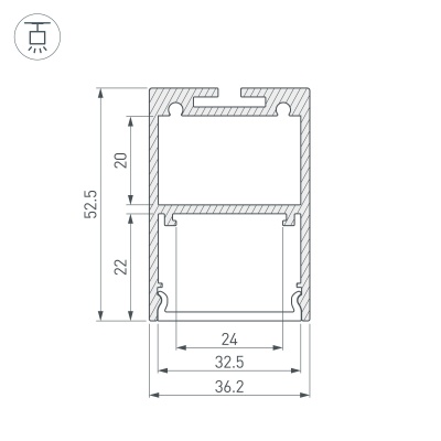 Профиль ARH-LINE-3750A-3000 ANOD (Arlight, Алюминий) 036137 