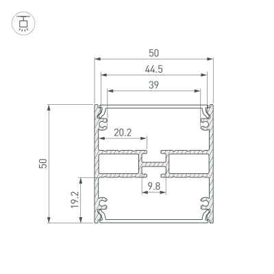 Профиль LINE-5050-DUAL-3000 ANOD (Arlight, Алюминий) 047486 