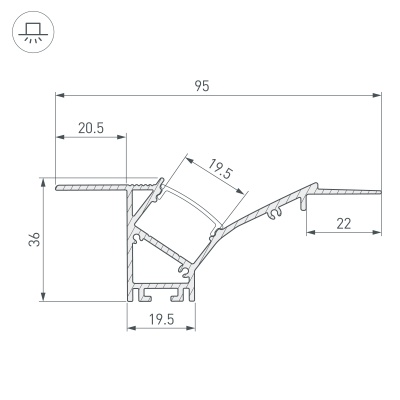 Профиль FANTOM-W45-BEVEL-2000 WHITE (Arlight, Алюминий) 039949 