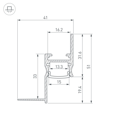 Профиль ARH-СEIL-S14-SHADOW-3000 WHITE (Arlight, Алюминий) 045554 