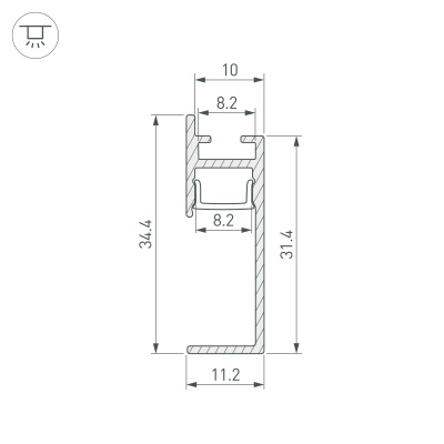 Профиль PLINTUS-H35-F-2000 WHITE (Arlight, Алюминий) 043605 