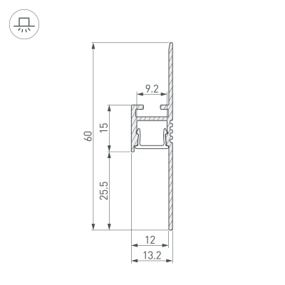 Профиль ARH-PLINTUS-FANTOM-2000 WHITE (Arlight, Алюминий) 034983 