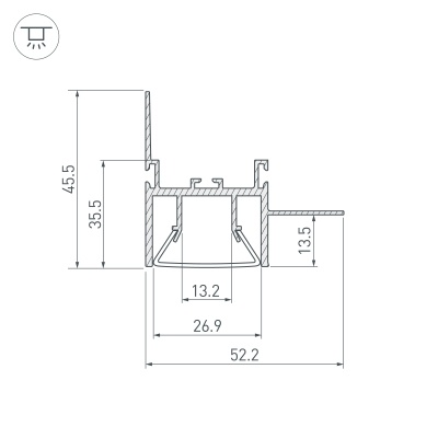 Профиль FOLED-WALL-2000 (Arlight, Алюминий) 023865 