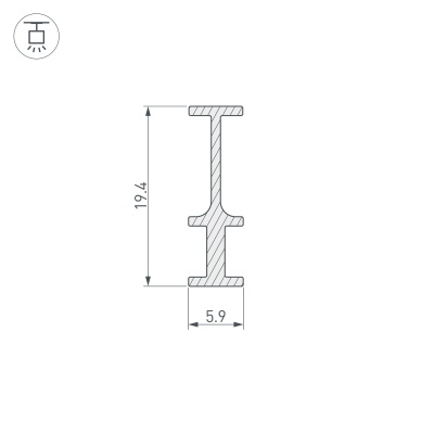Профиль-держатель FOLED-RAIL-2000 (Arlight, Алюминий) 025232 