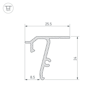 Профиль STRETCH-SHADOW-TECH-CEIL-2000 BLACK (A2-DELTA) (Arlight, Алюминий) 040704 