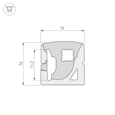 Силиконовый профиль WPH-FLEX-1616-SIDE-S11-20m WHITE (Arlight, Силикон) 041093(1) 