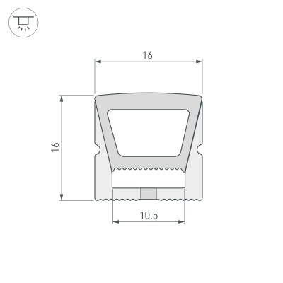 Силиконовый профиль WPH-FLEX-1616-TOP-S11-50m WHITE (Arlight, Силикон) 040832 