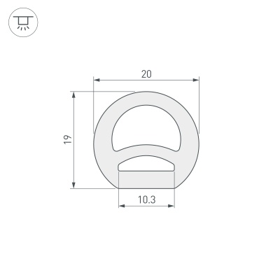 Силиконовый профиль WPH-FLEX-D20-TOP-S10-50m WHITE (Arlight, Силикон) 040833 