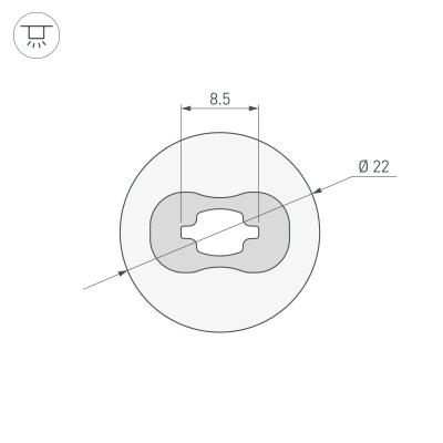Силиконовый профиль WPH-FLEX-D22-360deg-S8-5m WHITE (Arlight, Силикон) 045847 