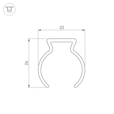 Профиль WPH-FLEX-D22-360deg-1000 (Arlight, Пластик)