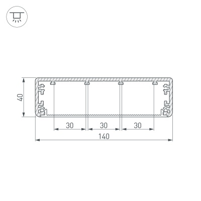 Профиль TOP-LINIA140-2000 ANOD (Arlight, Алюминий) 016988 