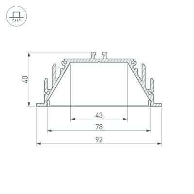 Профиль с экраном ALU-POWER-RW80F-2000 ANOD+FROST (Arlight, Алюминий) 016472 