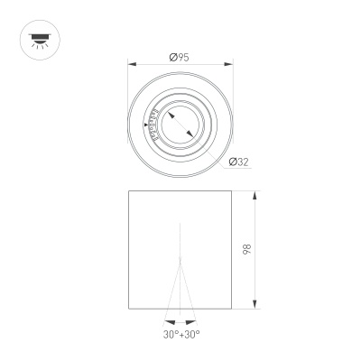 Светильник SP-ACENTO-R95-10W Day4000 (BK, 20-45 deg, 230V) (Arlight, IP20 Металл, 5 лет)