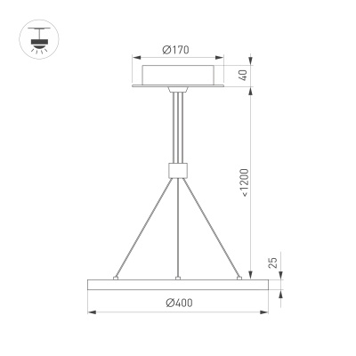 Светильник SP-CONGO-CAN-1-R400-24W Warm3000 (WH, 120 deg, 230V) (Arlight, IP20 Металл, 5 лет)