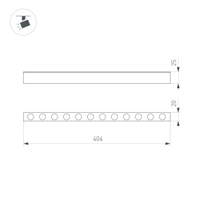 Светильник MAG-DOTS-25-L400-12W Day4000 (WH, 30 deg, 24V) (Arlight, IP20 Металл, 5 лет)