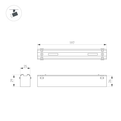 Светильник MAG-VIBE-LASER-L197-12W Warm3000 (BK, 24 deg, 48V) (Arlight, IP20 Металл, 5 лет)