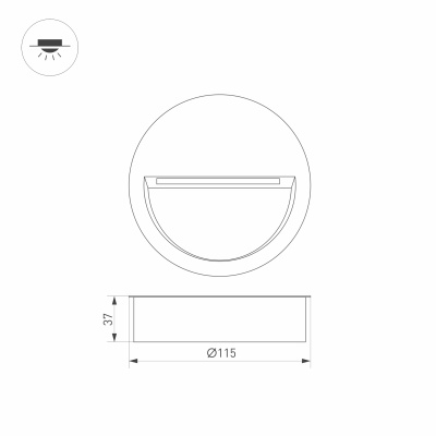 Светильник LTD-TRAIL-R115-4W Warm3000 (GR, 65 deg, 230V) (Arlight, IP65 Металл, 3 года)