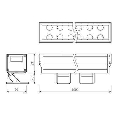 Светодиодный прожектор AR-LINE-1000XL-54W-230V White (Grey, 30 deg) (Arlight, Закрытый) ARLIGHT Арт. 026098