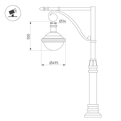 Светильник OXOR-AMPIL-BUE-495x500-150W Day4000 (BK, 120 deg, 230V) IP65 (Arlight, -)