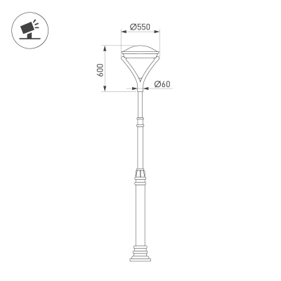 Светильник OXOR-ORNE-Y-550x600-50W Day4000 (BK, 120 deg, 230V) IP65 (Arlight, -)
