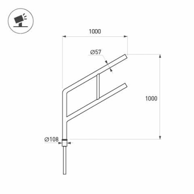 Кронштейн OXOR-SG2-1000x108-L1000 BLACK (Arlight, Сталь)
