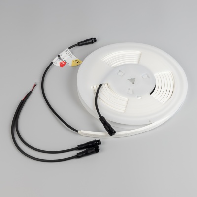 Лента герметичная WAVE-SIDE-PU-A120-06x12mm 24V Warm3000 (8 W/m, IP68, 5m, wire x2) (Arlight, Вывод прямой, 3 года) ARLIGHT Арт. 052419