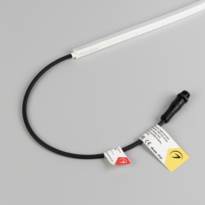 Светодиодная лента герметичная WAVE-TOP-PU-A144-10x10mm 24V White5700 (5 W/m, IP68, 1m, wire x1) (Arlight, Вывод боковой, 3 года)
