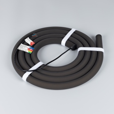 Лента герметичная MOONLIGHT-BLACK-SIDE-G280-D25mm 24V RGB 360deg (14.4 W/m, IP65, 3m, wire x1) (Arlight, Вывод боковой, 3 года) ARLIGHT Арт. 047041