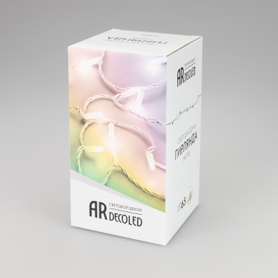 Светодиодная гирлянда ARD-STRING-CLASSIC-20000-BLACK-200LED-MILK-SYNC RGB (230V, 13W) (Ardecoled, IP65)