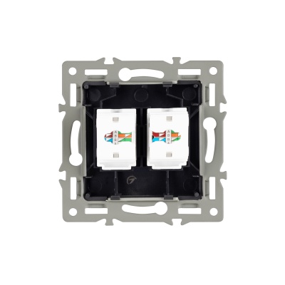 Механизм компьютерной розетки двойной SCT-MPC2-PL-BK (RJ-45, CAT6) (Arlight, -)