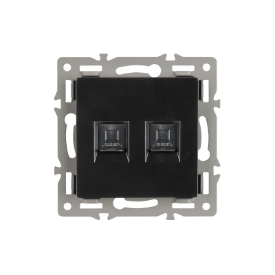 Механизм компьютерной розетки двойной SCT-MPC2-PL-BK (RJ-45, CAT6) (Arlight, -)