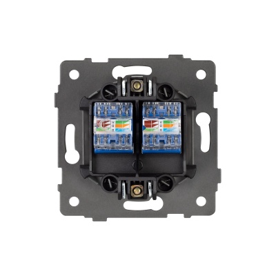Механизм компьютерной розетки двойной SCT-MPC2-PL-GD-V (RJ-45, CAT6) (Arlight, -)