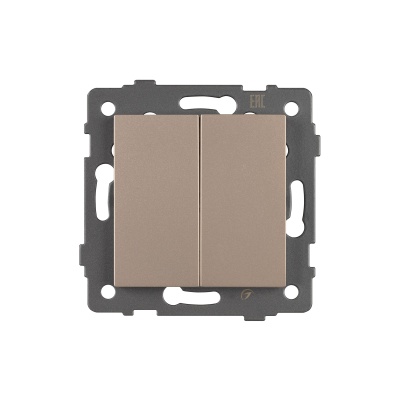 Механизм выключателя двухклавишный проходной SWT-MKP2-PL-GD-V (250V, 10A) (Arlight, -)