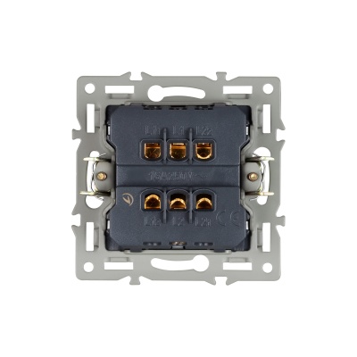 Механизм выключателя двухклавишный проходной SWT-MKP2-PL-GR (250V, 16A) (Arlight, -)