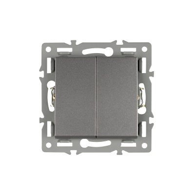 Механизм выключателя двухклавишный непроходной SWT-MK02-PL-GR (250V, 16A) (Arlight, -)