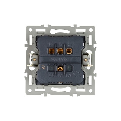 Механизм выключателя двухклавишный непроходной SWT-MK02-PL-GR (250V, 16A) (Arlight, -)