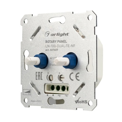 Панель роторная LN-100-DUAL-TE-NF (230V, 2x0.5A) (Arlight, IP20 Металл, 3 года)