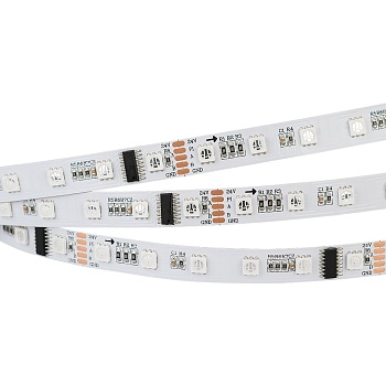 Светодиодная лента DMX-5000-5060-60 24V Cx6 RGB (12mm, 12.5W, IP20) (Arlight, Открытый, IP20)