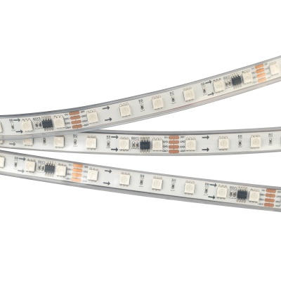 Лента SPI-5000P-5060-60 24V Cx6 RGB-Auto (12mm, 13.2W/m, IP66) (Arlight, Закрытый, IP66) ARLIGHT Арт. 026570(1)