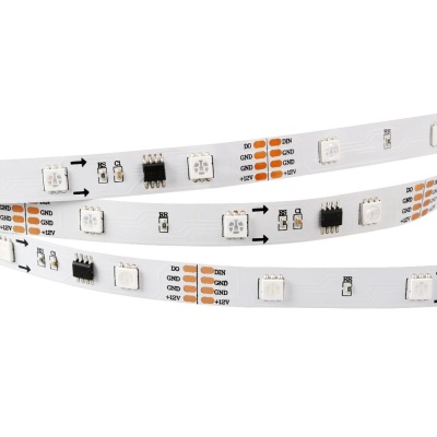 Светодиодная лента SPI-5000-5060-30 12V Cx3 RGB-Remote (10mm, 7.2W, IP20) (Arlight, Открытый, IP20) ARLIGHT Арт. 020978(1)