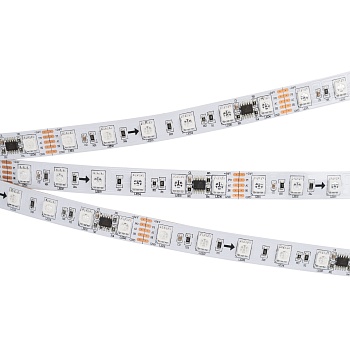 Светодиодная лента DMX-5000-5060-60 24V Cx6 RGB (12mm, 14.4W/m, IP20, Arlight, Открытый, IP20)