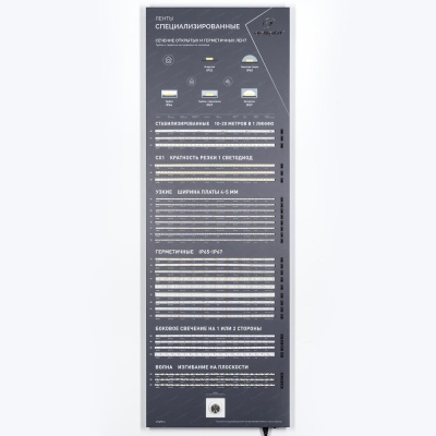 Стенд Ленты Специализированные RT-LUX-E3-1760x600mm (DB 3мм, пленка, подсветка, arlight)