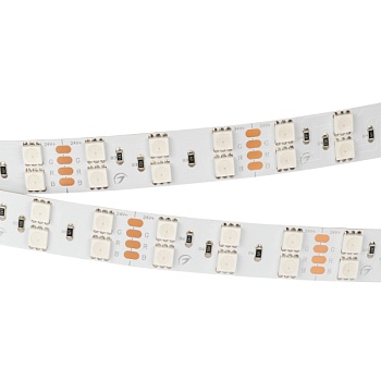 Лента RT 2-5000 24V RGB 2x2 (5060, 600 LED, LUX) (Arlight, 28.8 Вт/м, IP20)