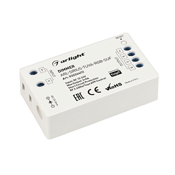Диммер ARL-SIRIUS-TUYA-RGB-SUF (12-24V, 3x5A, 2.4G) (Arlight, IP20 Пластик, 3 года)