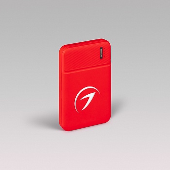 Внешний аккумулятор с подсветкой Skyline 5000mAh красный КРАСН, гравировка 1+0 (Arlight, -)