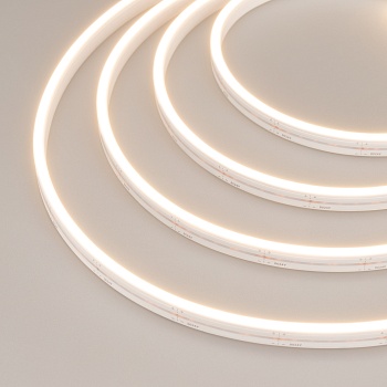 Герметичная лента MOONLIGHT-5000S-SIDE-2835-120-24V Warm (6х12mm, 10W, IP67) (Arlight, Вывод прямой, 3 года)