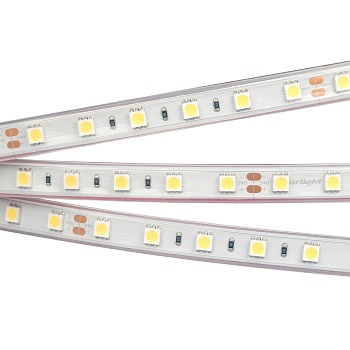 Светодиодная лента RTW 2-5000P 24V White6000 2x (5060, 300 LED, LUX) (Arlight, 14.4 Вт/м, IP66)