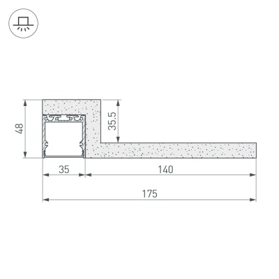 Гипсокартонный Модуль ARL-LINE-EDGE-35-2000 (ГКЛ 12.5мм) (Arlight, -)