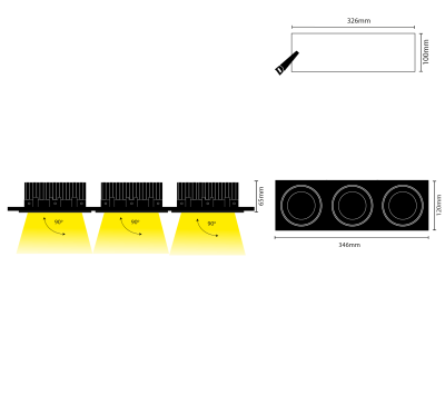 Встраиваемые светильники gira frame x3 black ledmonster